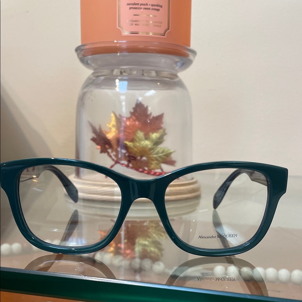 Alexander McQueen Teal Eyeglasses